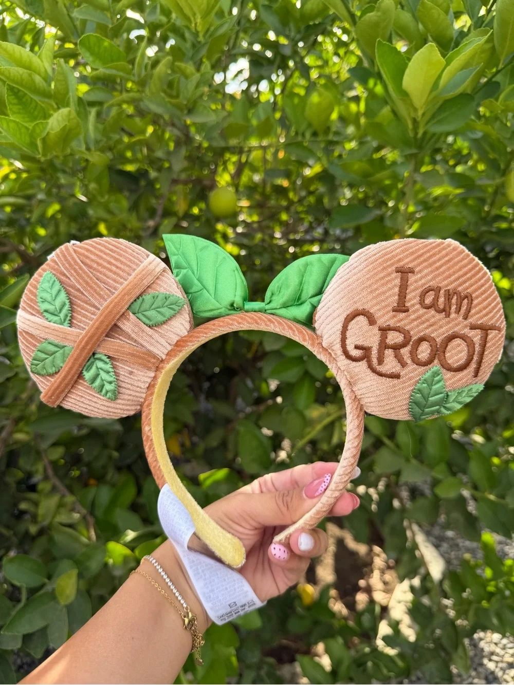 Groot Kids Costume Headband - Brown & Green Leaf Mickey Ears